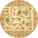 Round Animal Brown Traditional Rug, tr4828brn