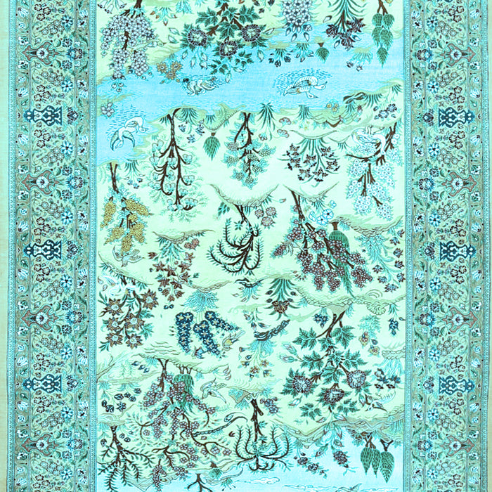 Machine Washable Animal Light Blue Traditional Rug, wshtr4828lblu