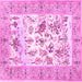 Square Animal Pink Traditional Rug, tr4828pnk