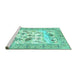 Sideview of Machine Washable Animal Turquoise Traditional Area Rugs, wshtr4828turq