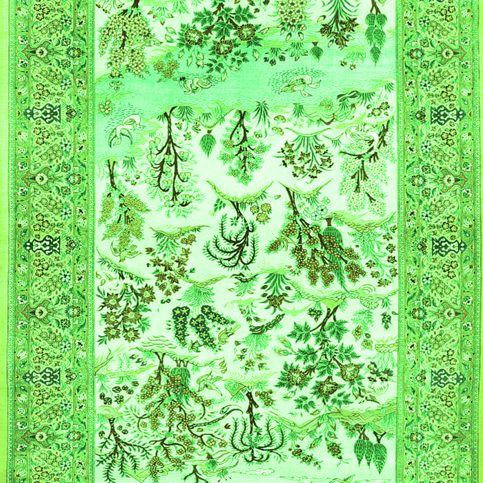 Serging Thickness of Machine Washable Animal Green Traditional Area Rugs, wshtr4828grn