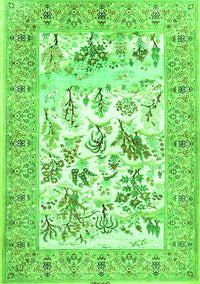 Animal Green Traditional Rug, tr4828grn