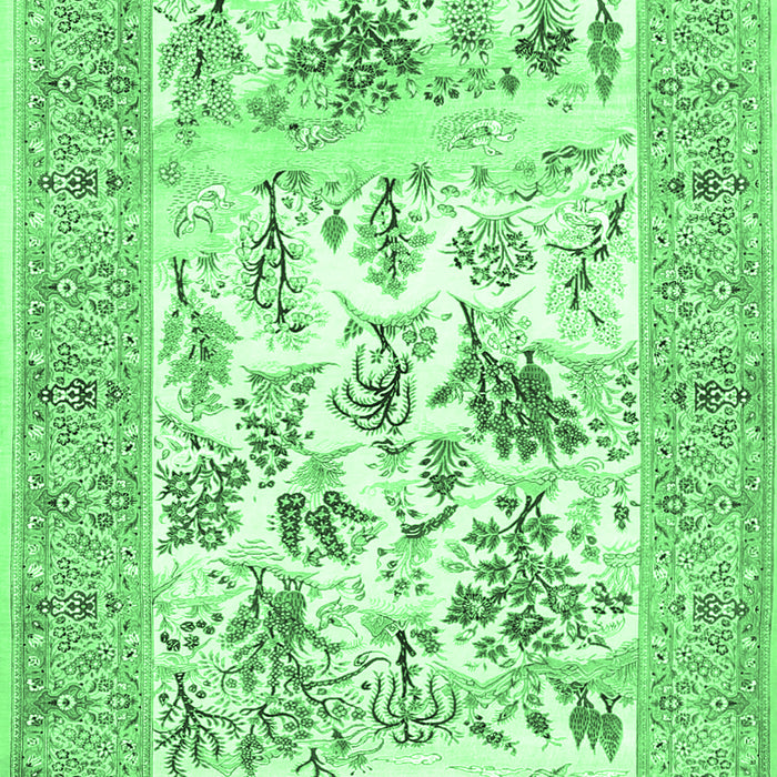 Animal Emerald Green Traditional Rug, tr4828emgrn