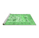 Sideview of Machine Washable Animal Emerald Green Traditional Area Rugs, wshtr4828emgrn