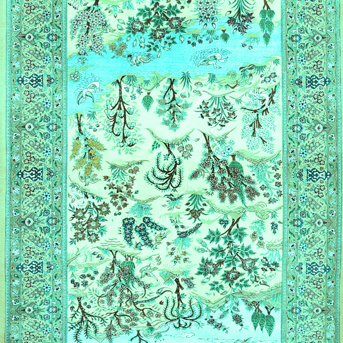 Machine Washable Animal Turquoise Traditional Area Rugs, wshtr4828turq