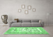 Machine Washable Animal Emerald Green Traditional Area Rugs in a Living Room,, wshtr4828emgrn