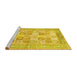 Sideview of Machine Washable Persian Yellow Traditional Rug, wshtr4829yw