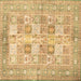 Square Persian Brown Traditional Rug, tr4829brn