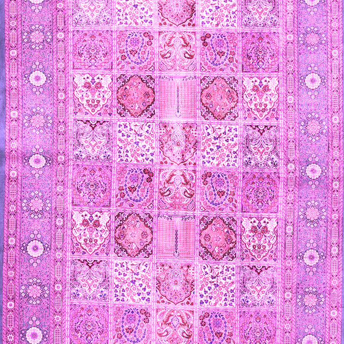 Machine Washable Persian Pink Traditional Rug, wshtr4829pnk
