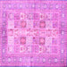 Square Machine Washable Persian Pink Traditional Rug, wshtr4829pnk