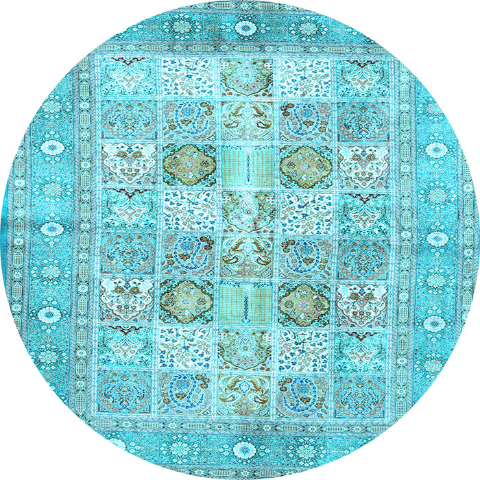 Round Persian Light Blue Traditional Rug, tr4829lblu