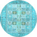 Round Persian Light Blue Traditional Rug, tr4829lblu