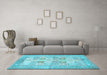 Machine Washable Persian Light Blue Traditional Rug in a Living Room, wshtr4829lblu