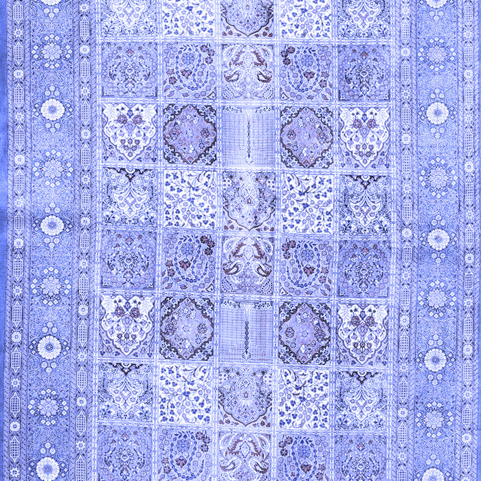 Machine Washable Persian Blue Traditional Rug, wshtr4829blu