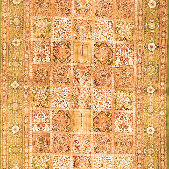 Serging Thickness of Machine Washable Persian Orange Traditional Area Rugs, wshtr4829org