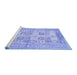 Sideview of Machine Washable Persian Blue Traditional Rug, wshtr4829blu
