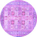 Round Persian Purple Traditional Rug, tr4829pur