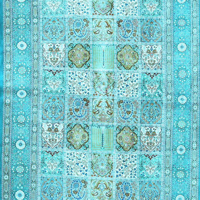 Machine Washable Persian Light Blue Traditional Rug, wshtr4829lblu