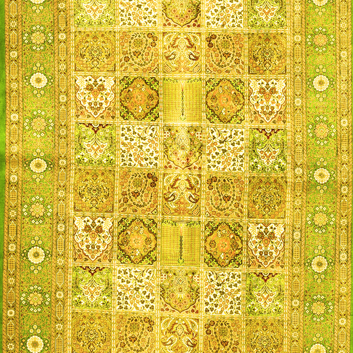Machine Washable Persian Yellow Traditional Rug, wshtr4829yw