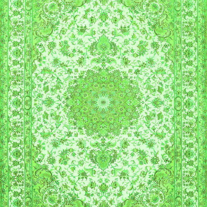 Medallion Green Traditional Rug, tr482grn
