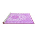 Sideview of Machine Washable Medallion Purple Traditional Area Rugs, wshtr482pur