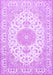 Machine Washable Medallion Purple Traditional Area Rugs, wshtr482pur