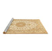 Sideview of Machine Washable Medallion Brown Traditional Rug, wshtr482brn