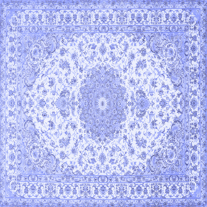 Square Medallion Blue Traditional Rug, tr482blu