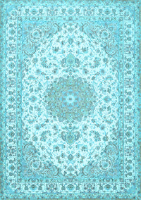 Medallion Light Blue Traditional Rug, tr482lblu