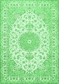 Medallion Emerald Green Traditional Rug, tr482emgrn