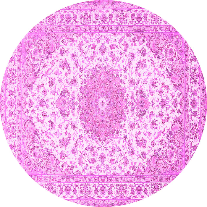 Round Medallion Pink Traditional Rug, tr482pnk
