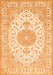 Serging Thickness of Machine Washable Medallion Orange Traditional Area Rugs, wshtr482org