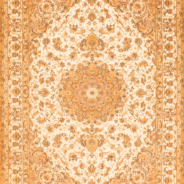 Serging Thickness of Machine Washable Medallion Orange Traditional Area Rugs, wshtr482org