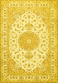 Medallion Yellow Traditional Rug, tr482yw