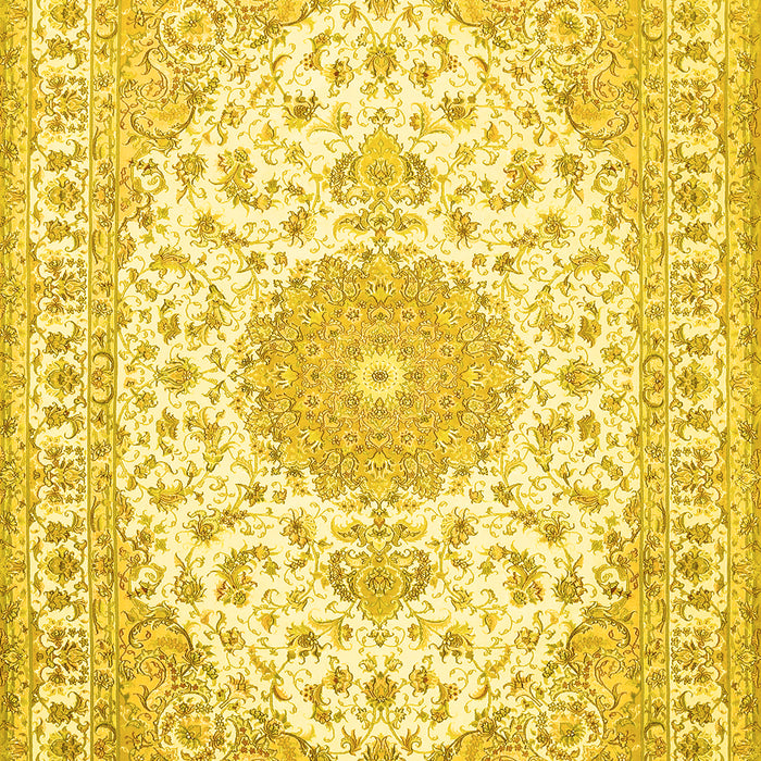 Medallion Yellow Traditional Rug, tr482yw