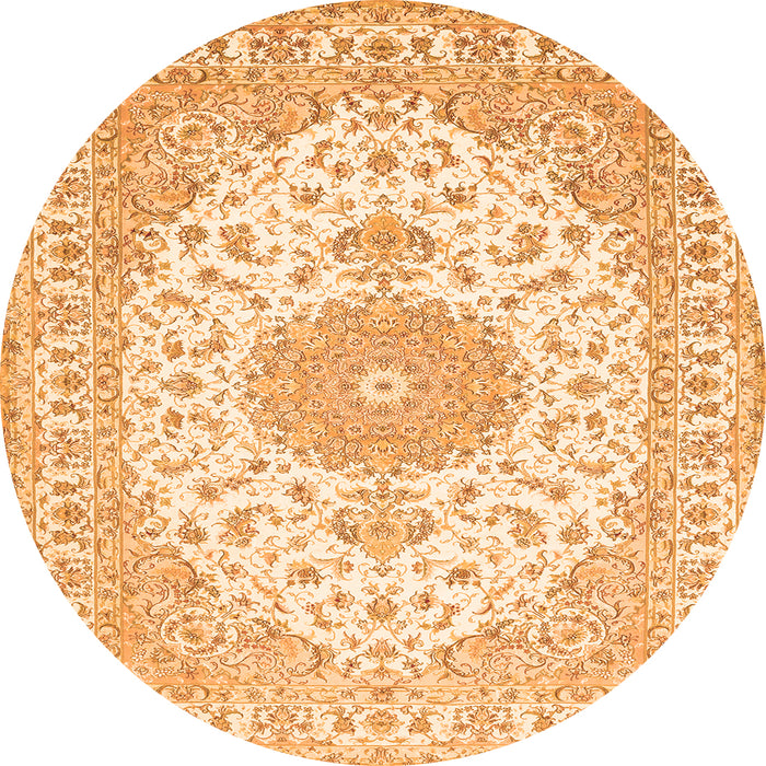 Machine Washable Medallion Orange Traditional Area Rugs, wshtr482org