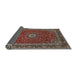 Sideview of Traditional Deep Red Medallion Rug, tr483