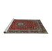 Sideview of Machine Washable Traditional Deep Red Rug, wshtr483