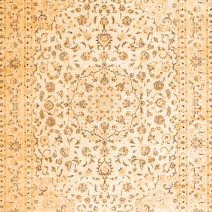 Serging Thickness of Machine Washable Medallion Orange Traditional Area Rugs, wshtr4830org