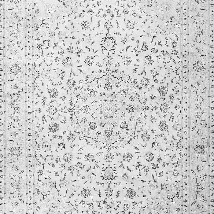 Serging Thickness of Machine Washable Medallion Gray Traditional Rug, wshtr4830gry