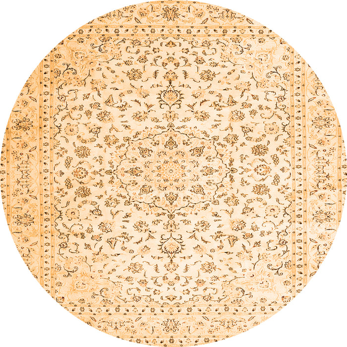 Square Medallion Orange Traditional Rug, tr4830org