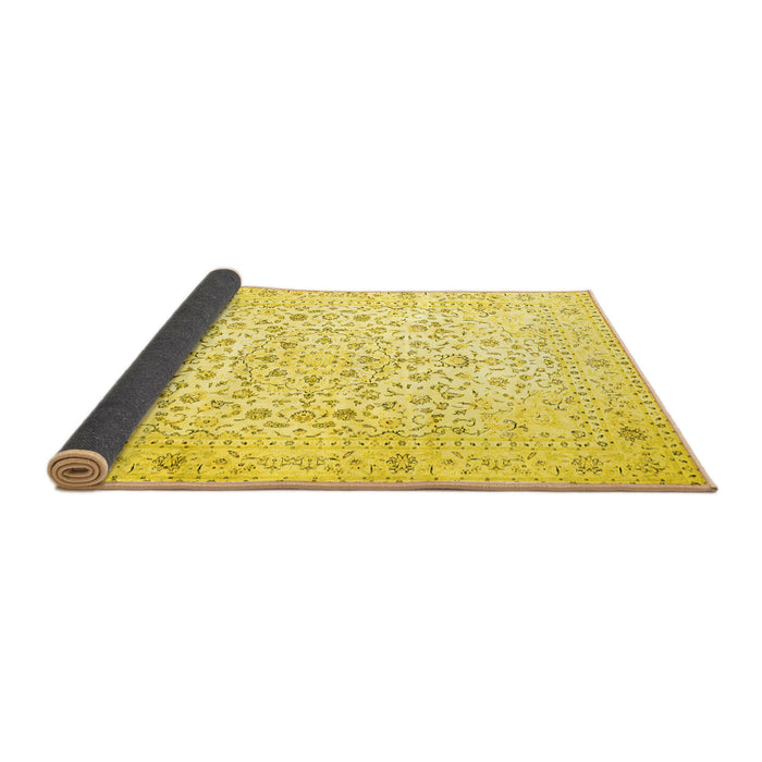 Sideview of Medallion Yellow Traditional Rug, tr4830yw