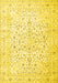 Machine Washable Medallion Yellow Traditional Rug, wshtr4830yw