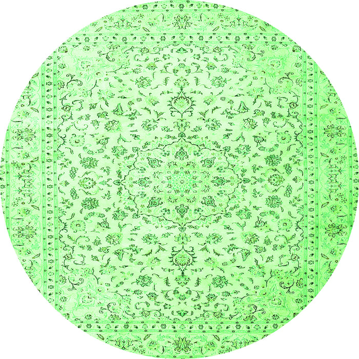 Machine Washable Medallion Green Traditional Area Rugs, wshtr4830grn