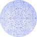 Round Medallion Blue Traditional Rug, tr4830blu