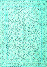 Medallion Turquoise Traditional Rug, tr4830turq