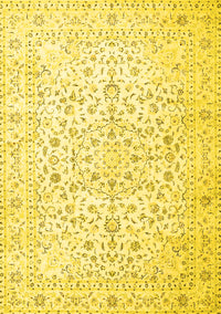 Medallion Yellow Traditional Rug, tr4830yw