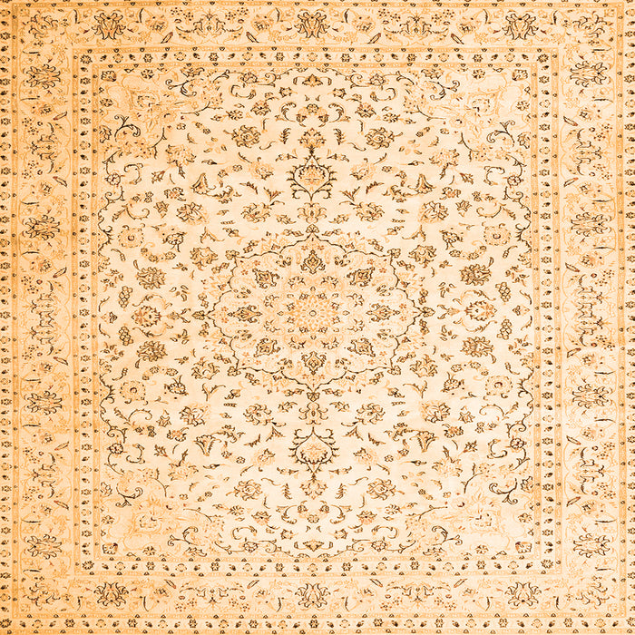 Serging Thickness of Medallion Orange Traditional Rug, tr4830org