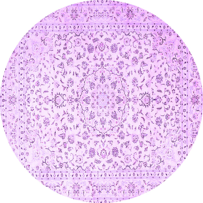 Round Medallion Purple Traditional Rug, tr4830pur
