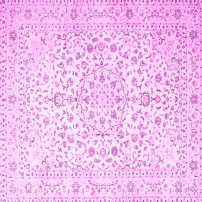 Square Machine Washable Medallion Pink Traditional Rug, wshtr4830pnk